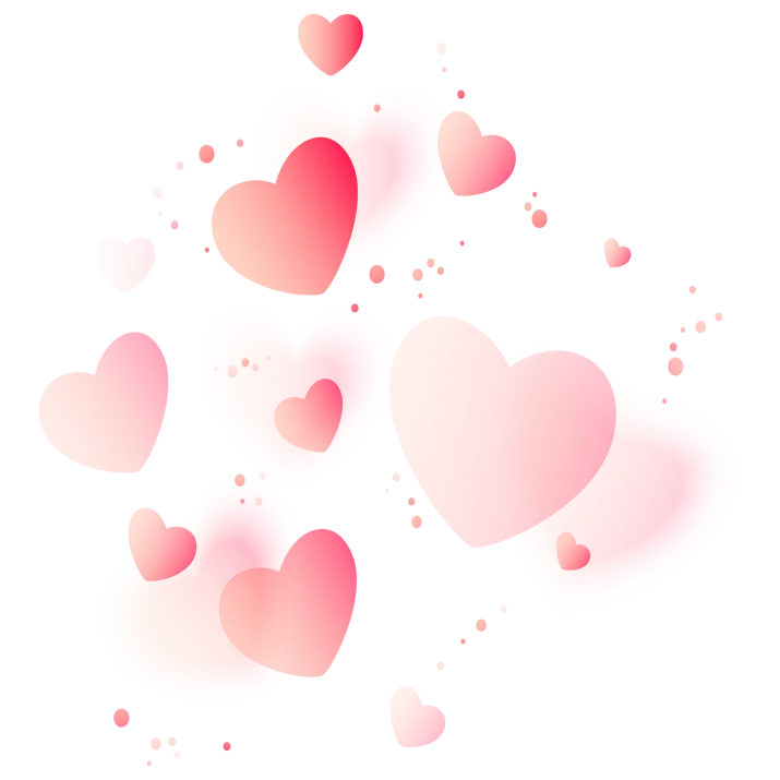 Floating Pink Hearts Illustration