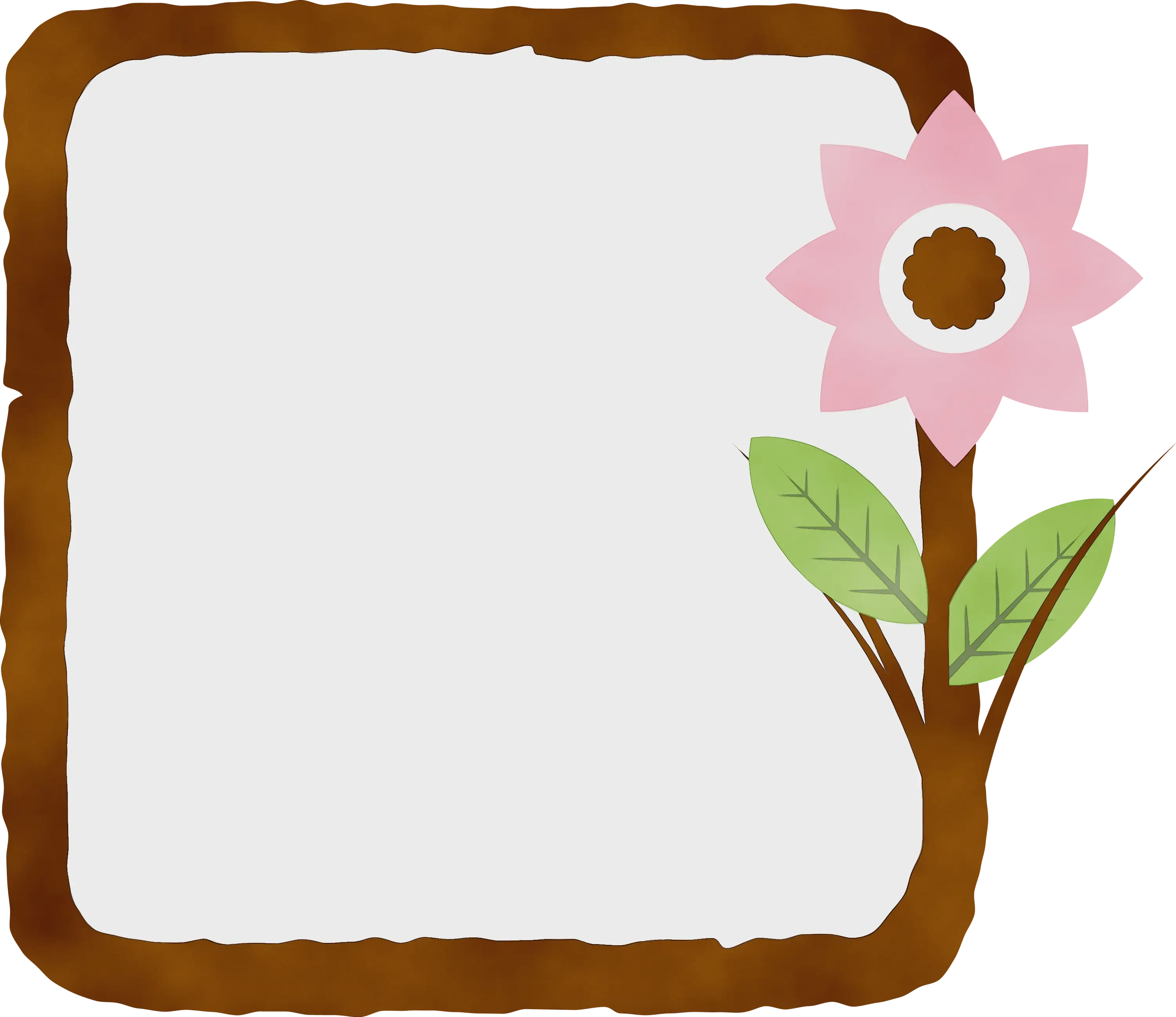 Pink Floral Brown Frame Design
