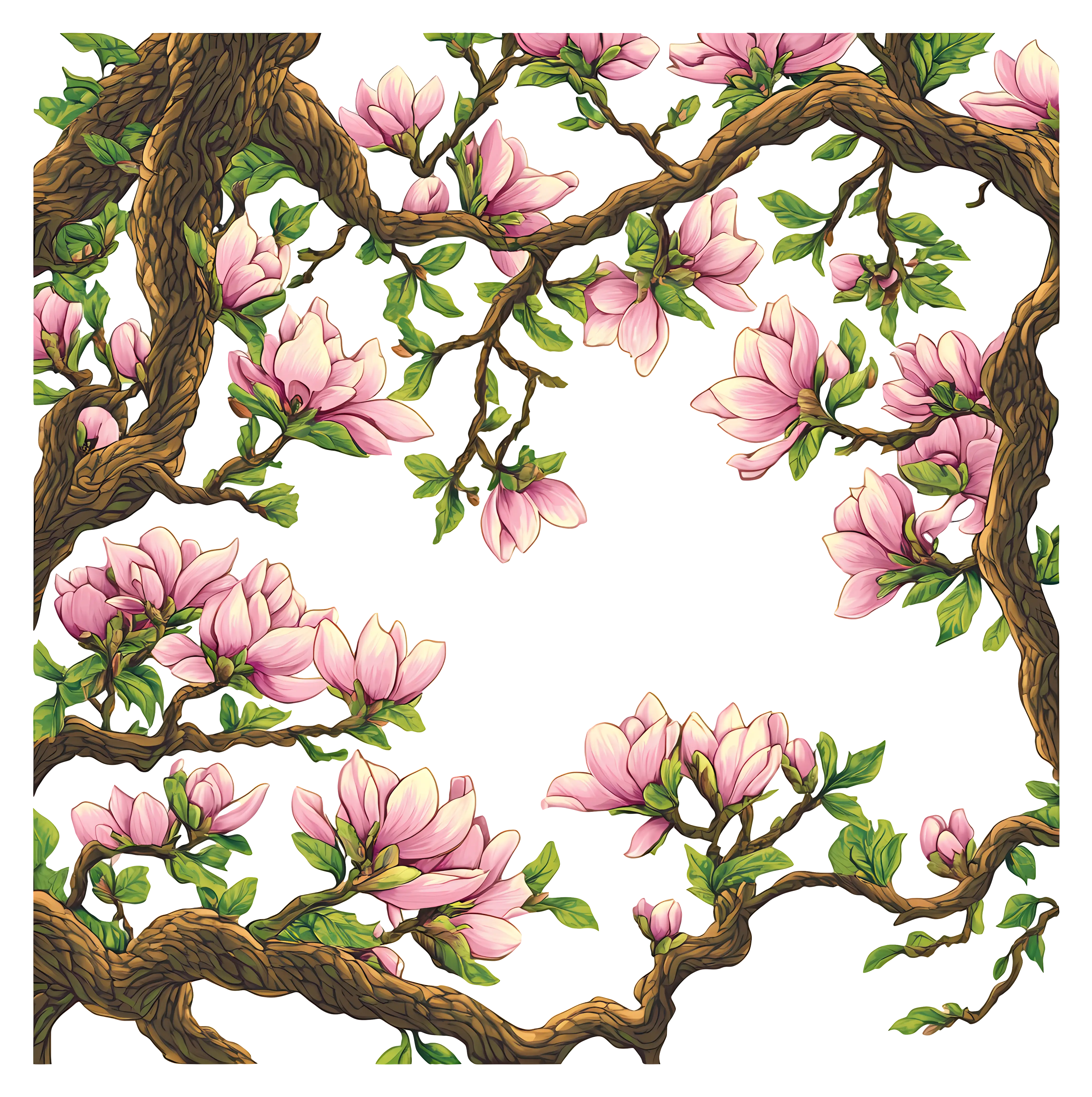 Magnolia Branches Illustration