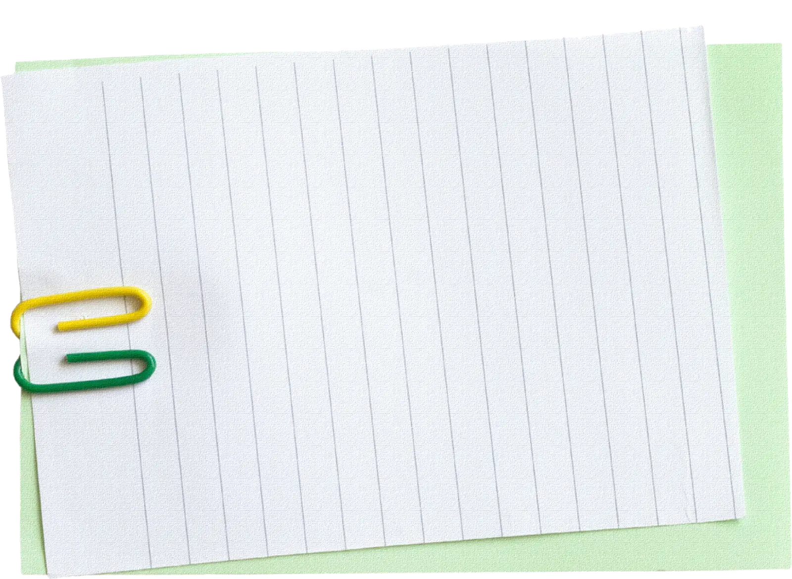 Lined Paper with Colorful Paperclips