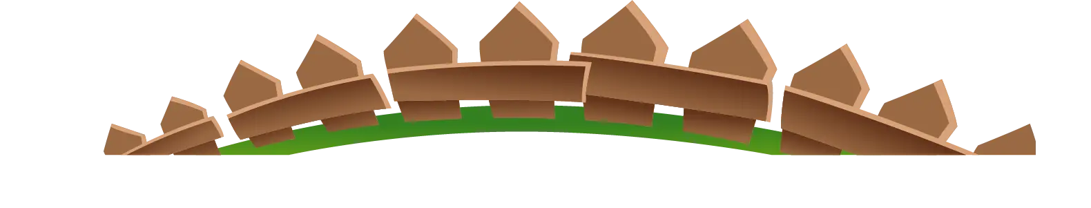 Curved Brown Wooden Fence