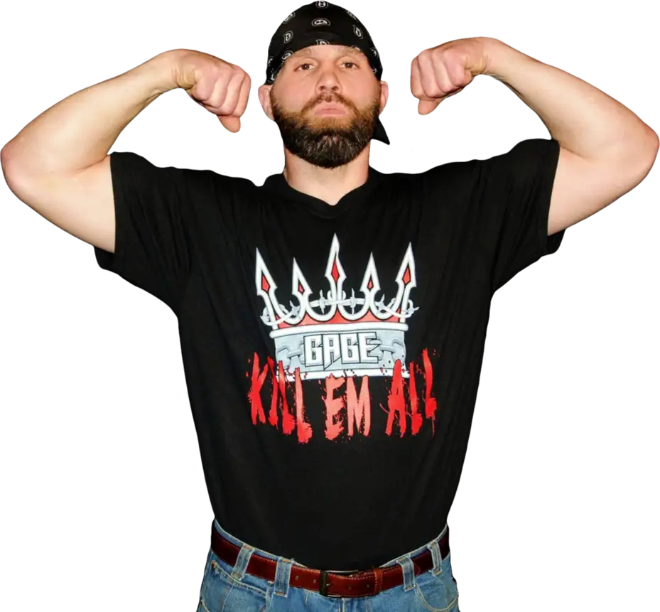 Man Flexing Muscles in Black T-shirt