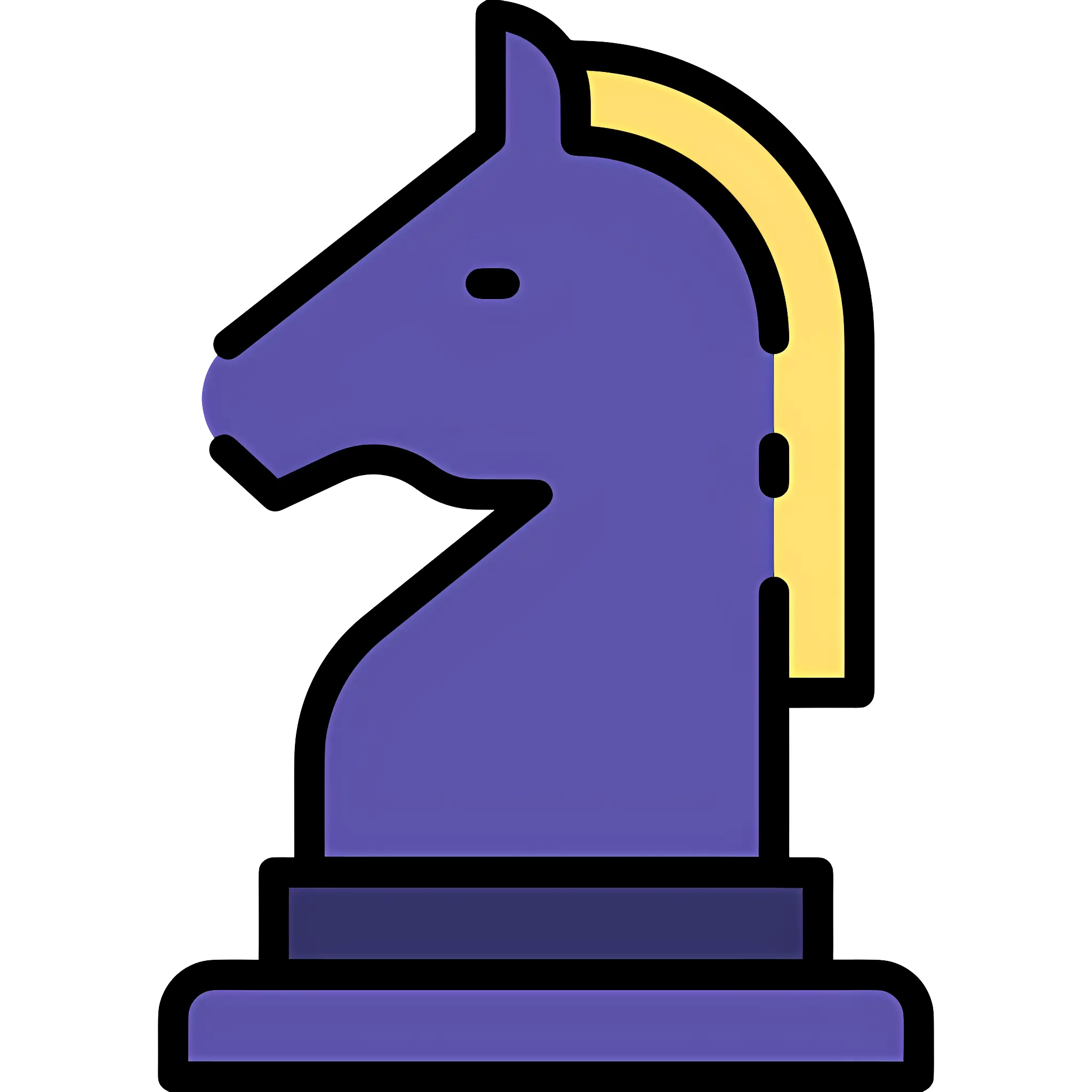 Purple Chess Knight Piece