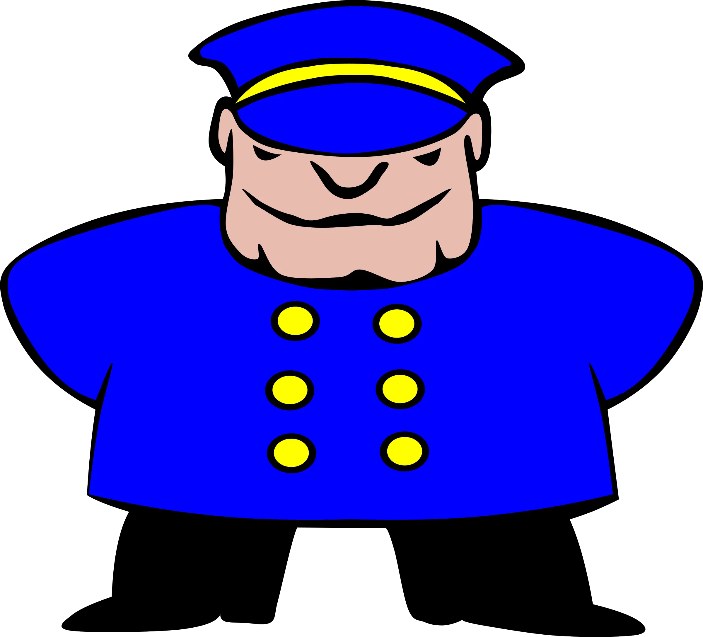 Cartoon Guard in Blue Uniform