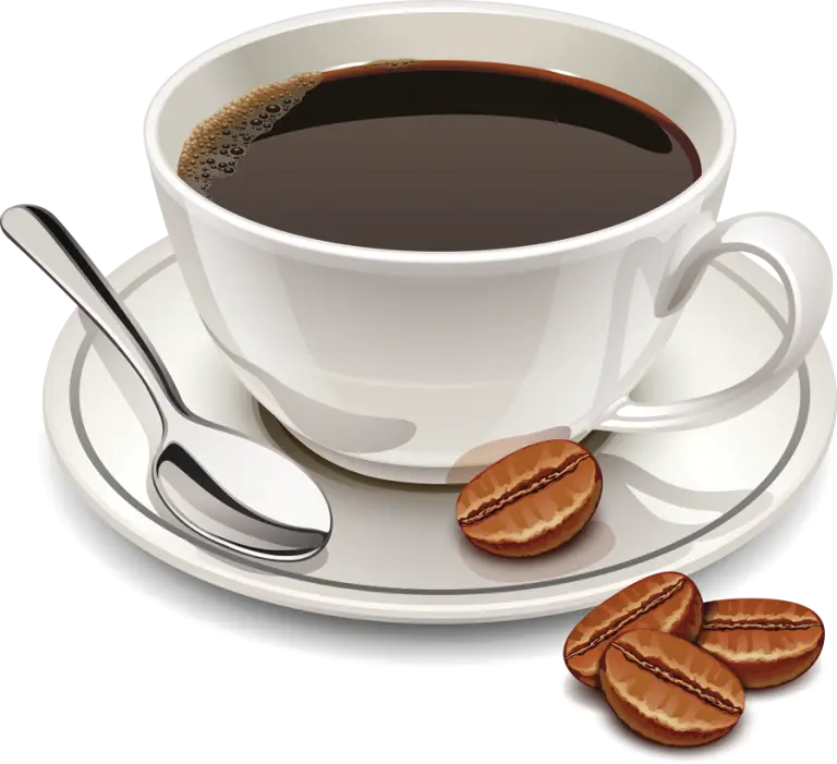 Hot Coffee with Coffee Beans and Spoon