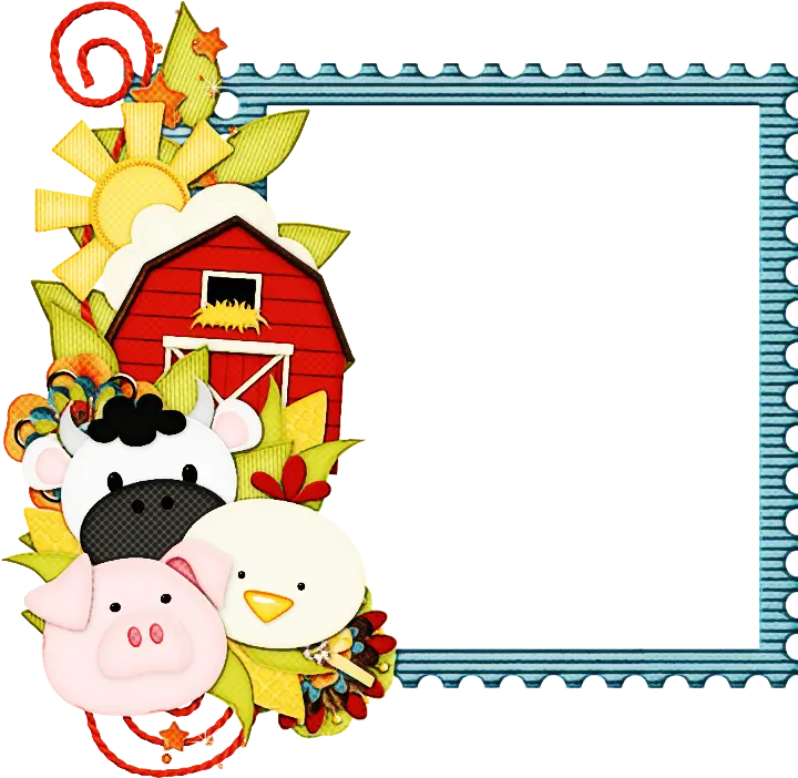 Cute Farm Animals with Barn