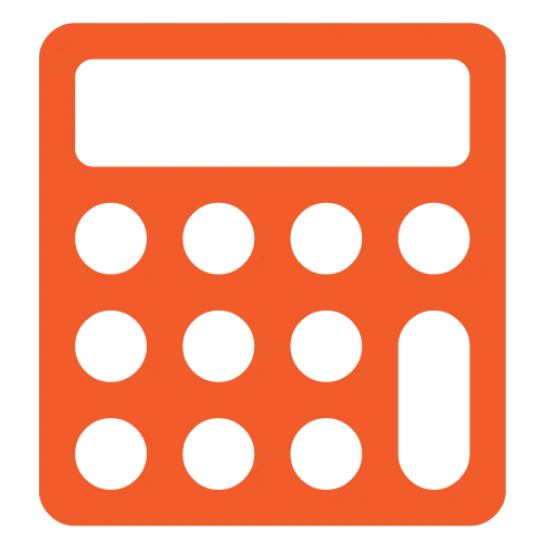 Orange Calculator Icon for Mathematical Calculations