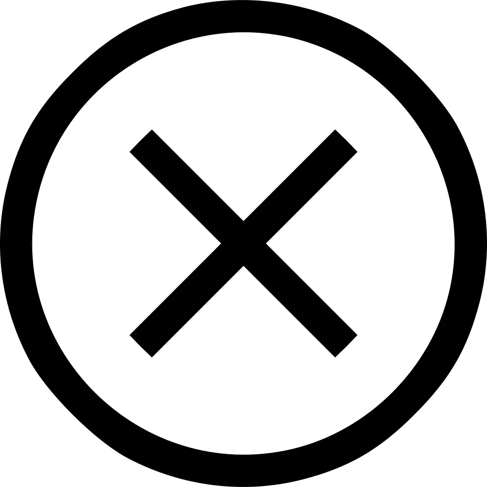Black Crossed Circle Minimalist Symbol