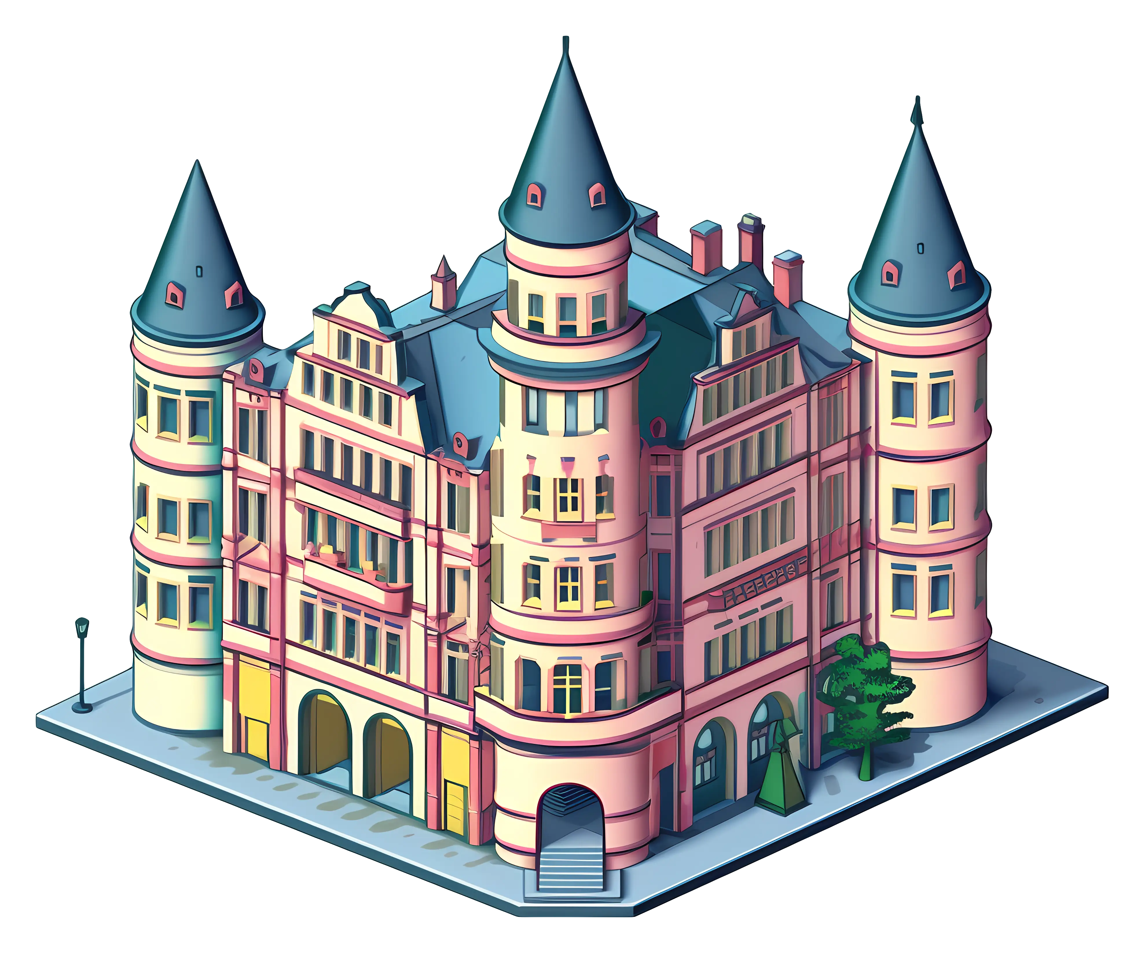 Elegant Castle-Like Building Design