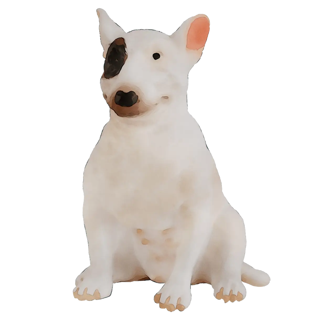 White Bull Terrier Dog Illustration