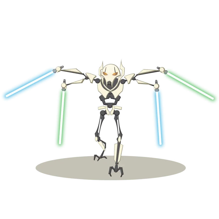 Robot with Four Lightsabers