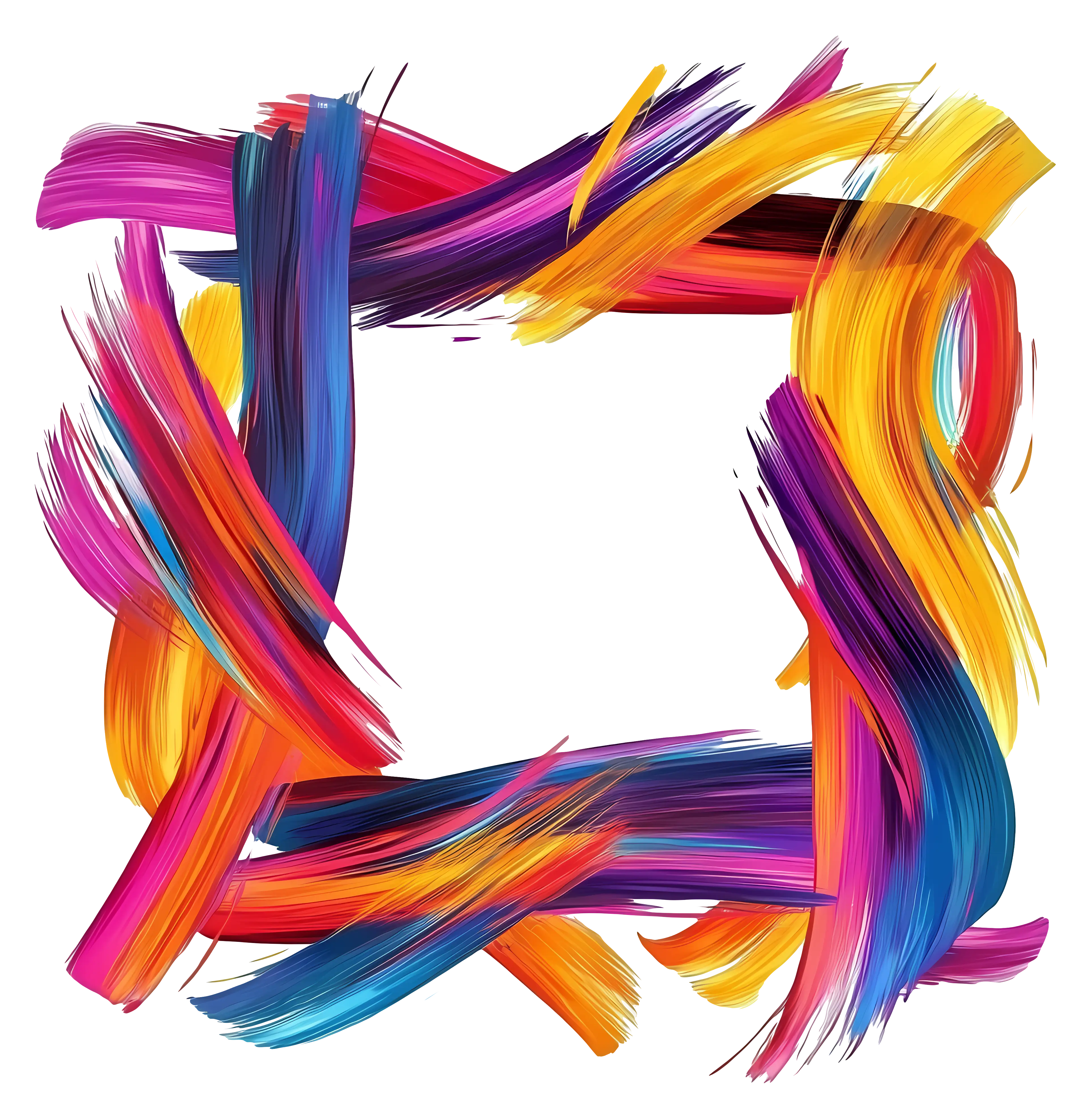 Vibrant Paintbrush Stroke Frame Design