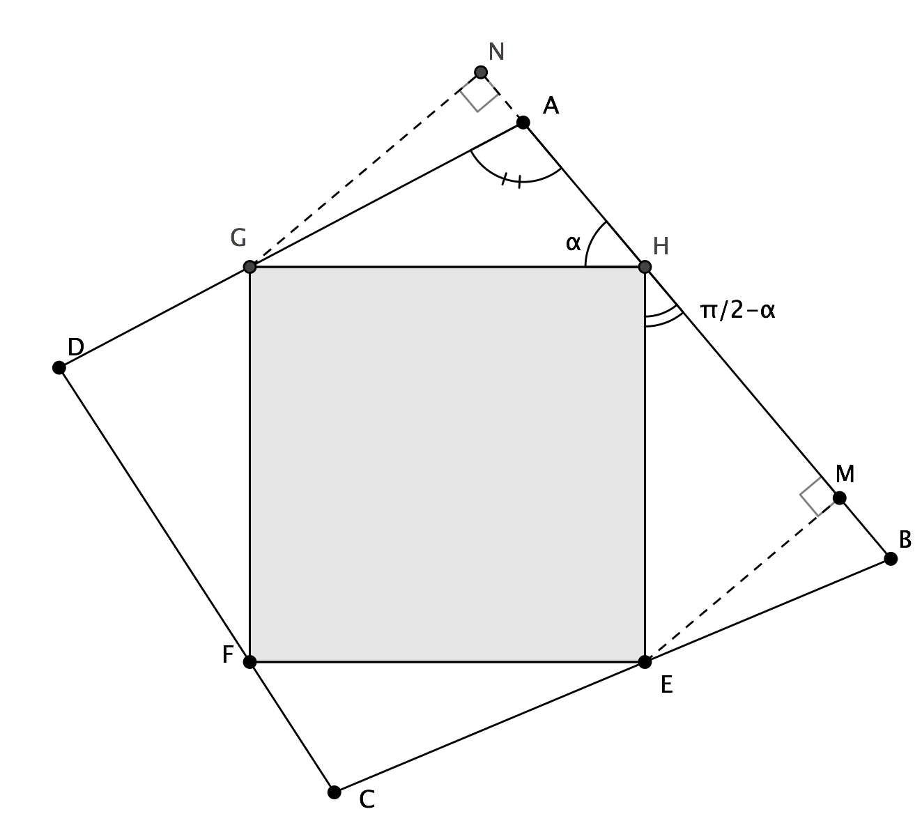 Geometric Diagram with Shapes and Angles