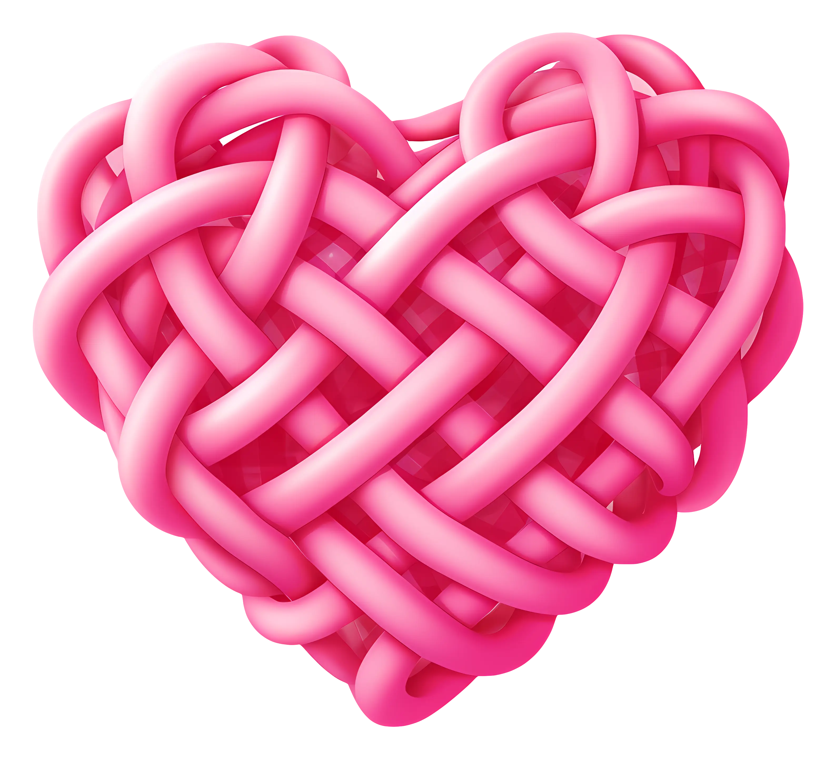 Pink Woven Heart Symbol