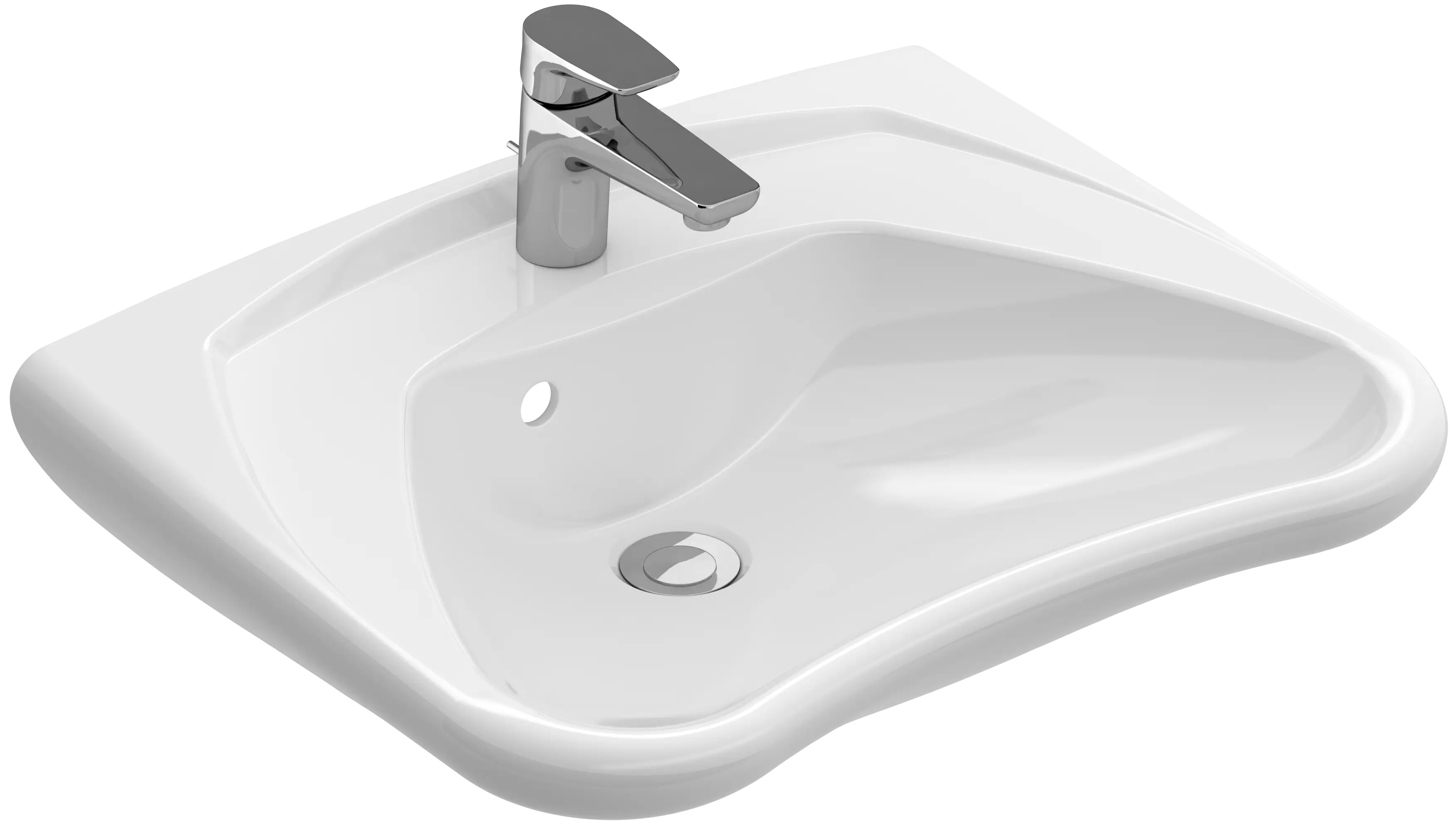 Modern White Sink with Faucet