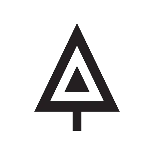 Black Geometric Tree Icon in Abstract Design