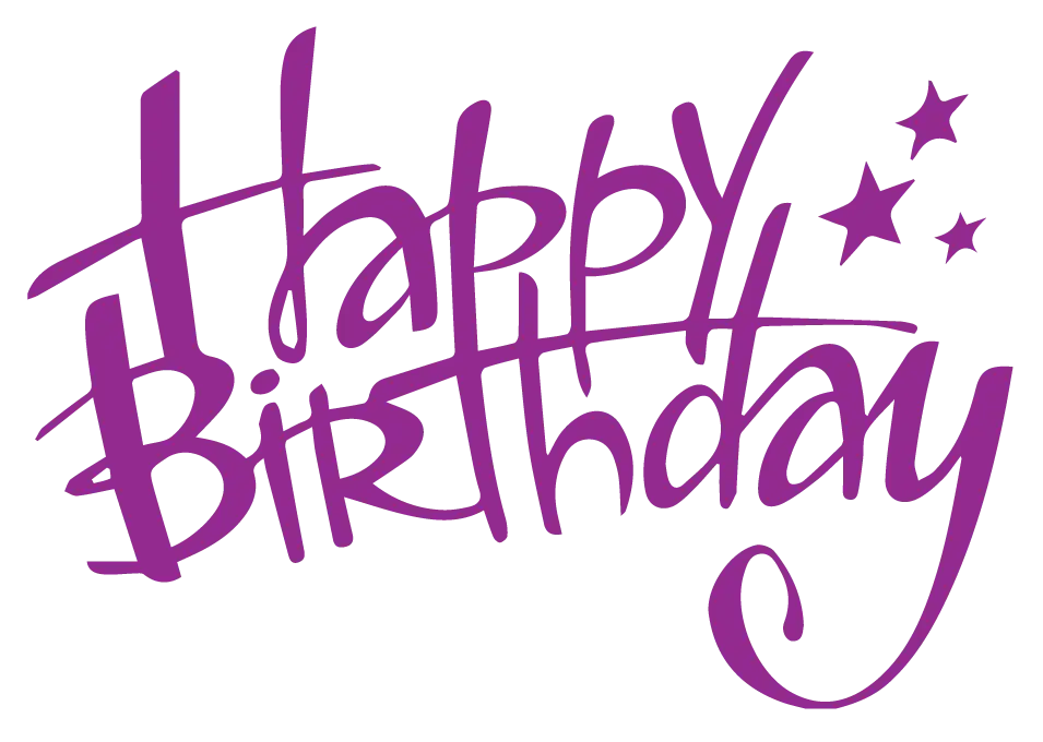 Happy Birthday Text in Stylish Purple Font