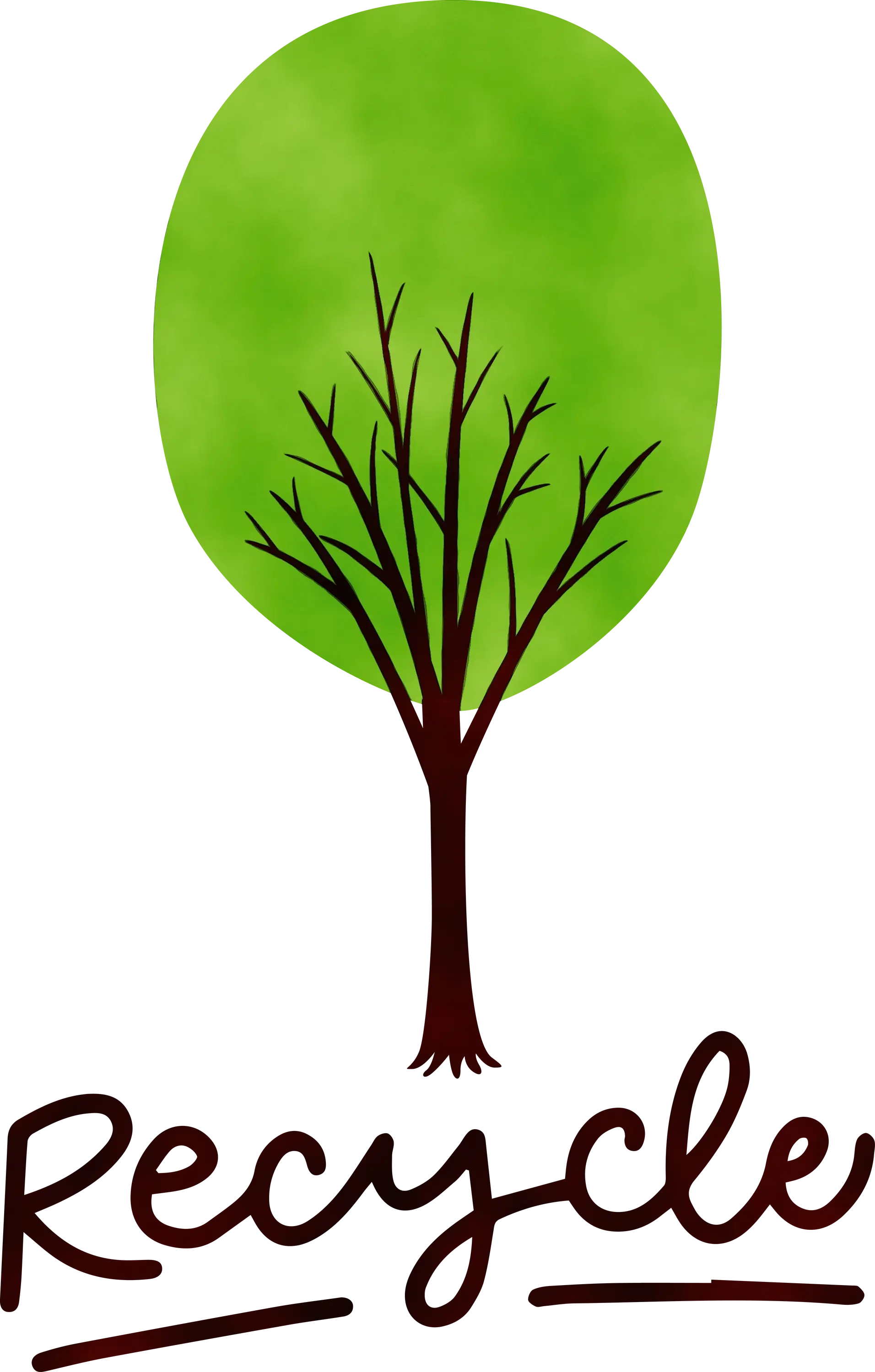 Minimalist Slim Recycling Tree Logo