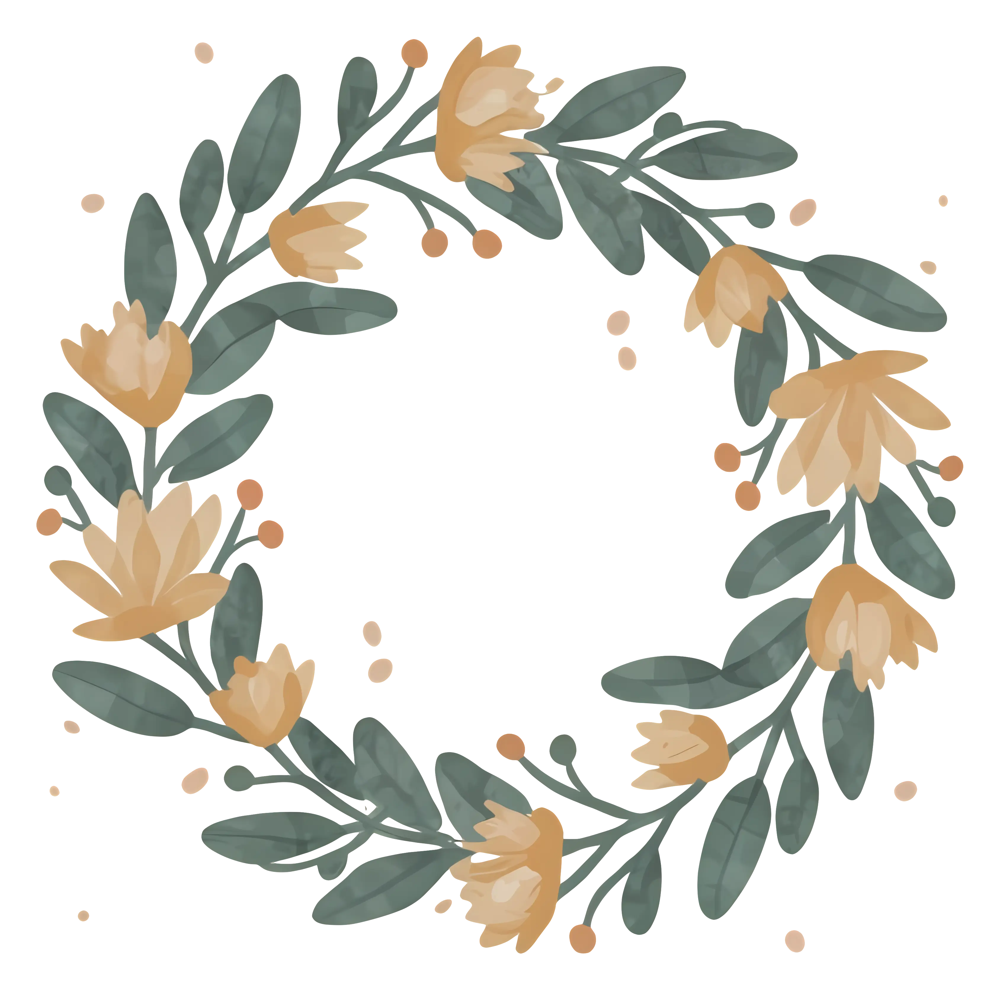 Floral Wreath with Soft Colors