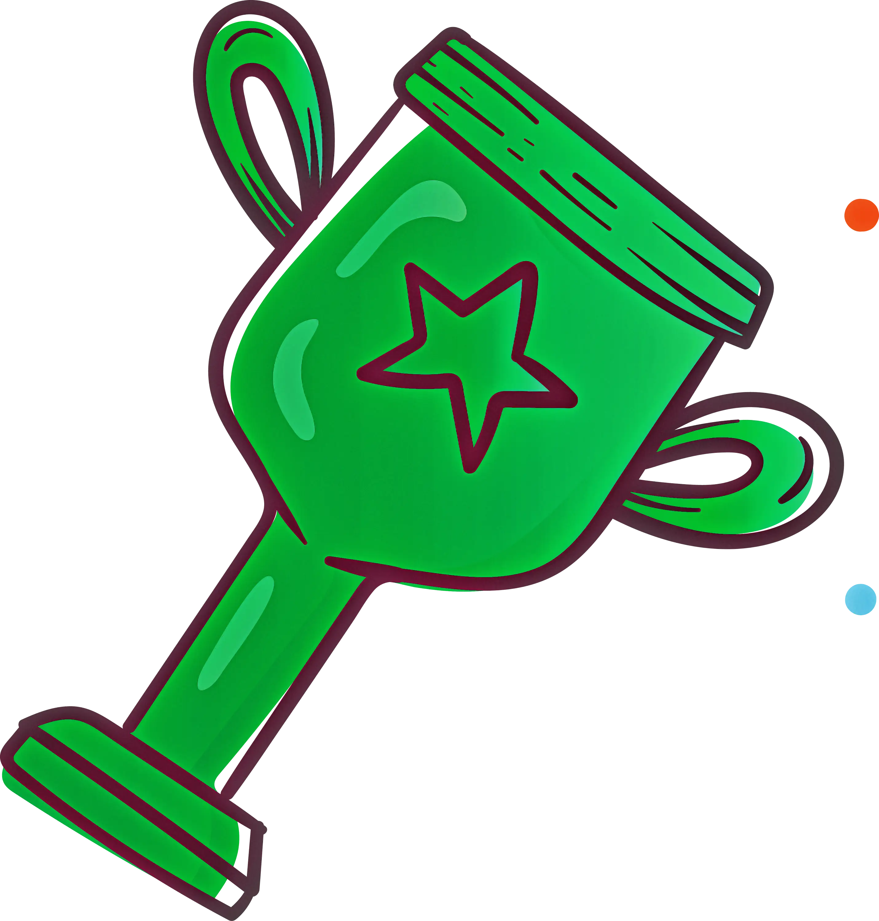 Playful Green Cartoon Trophy with Star