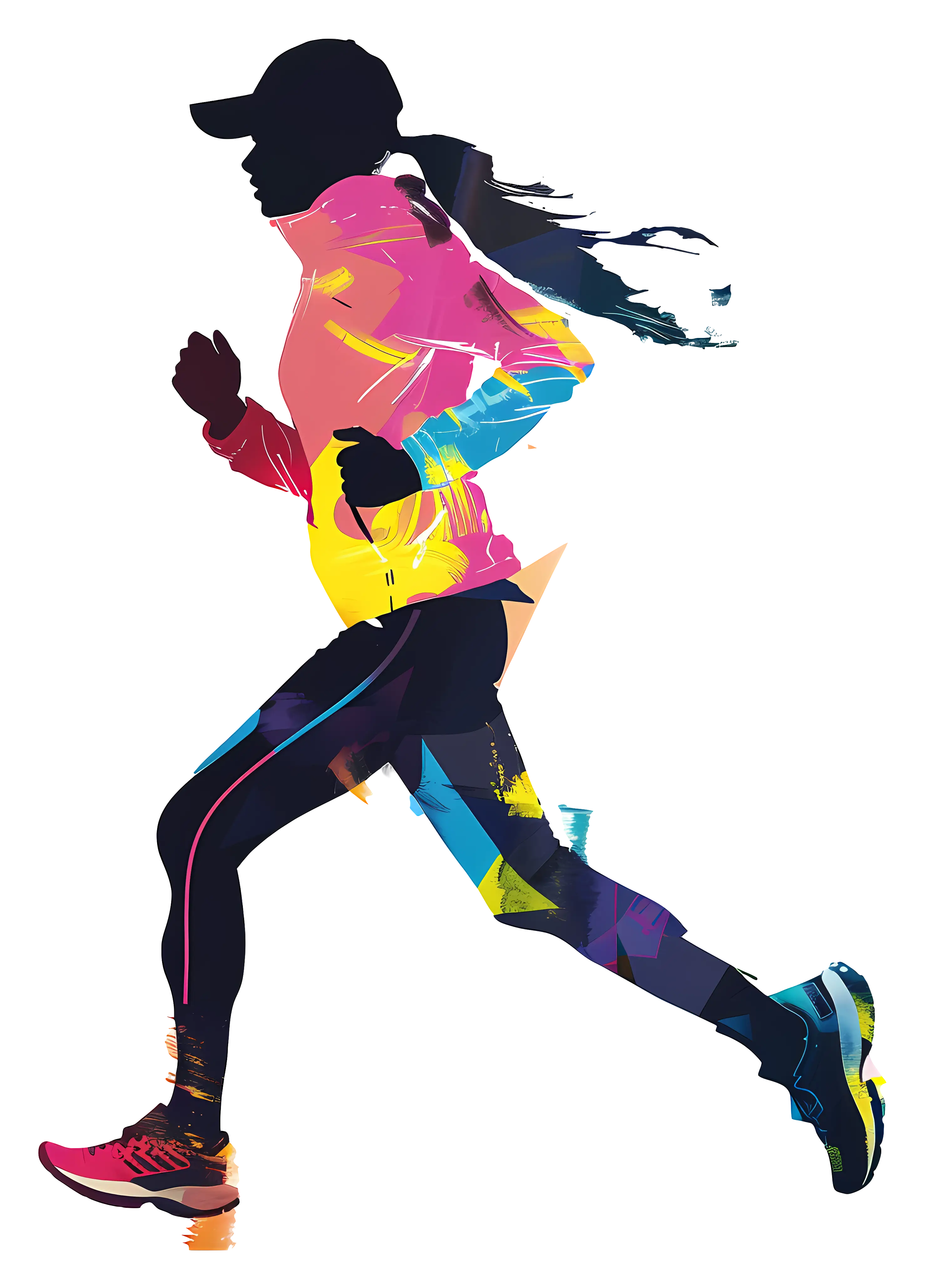 Colorful Runner in Motion