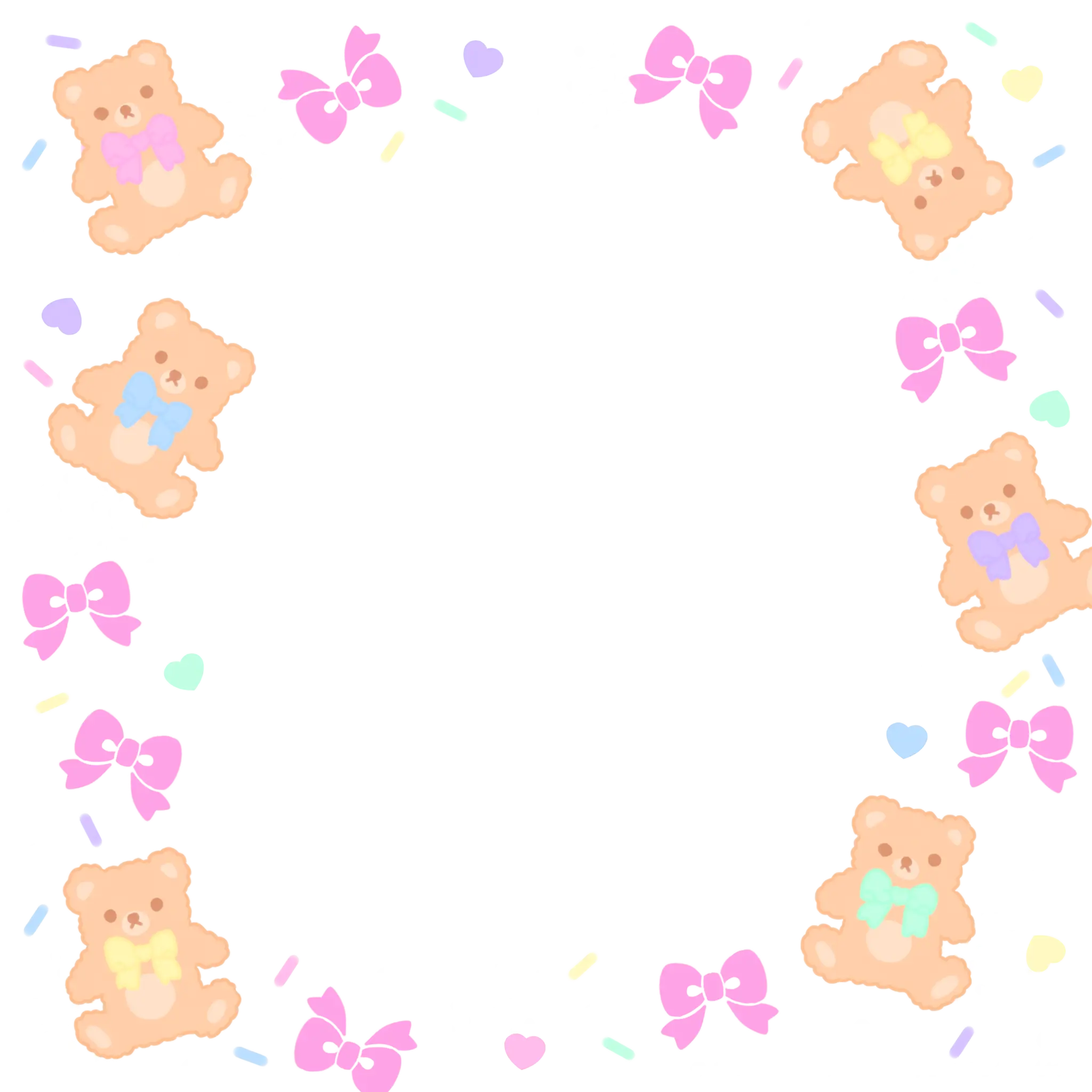 Adorable Teddy Bear Frame with Pastel Bows