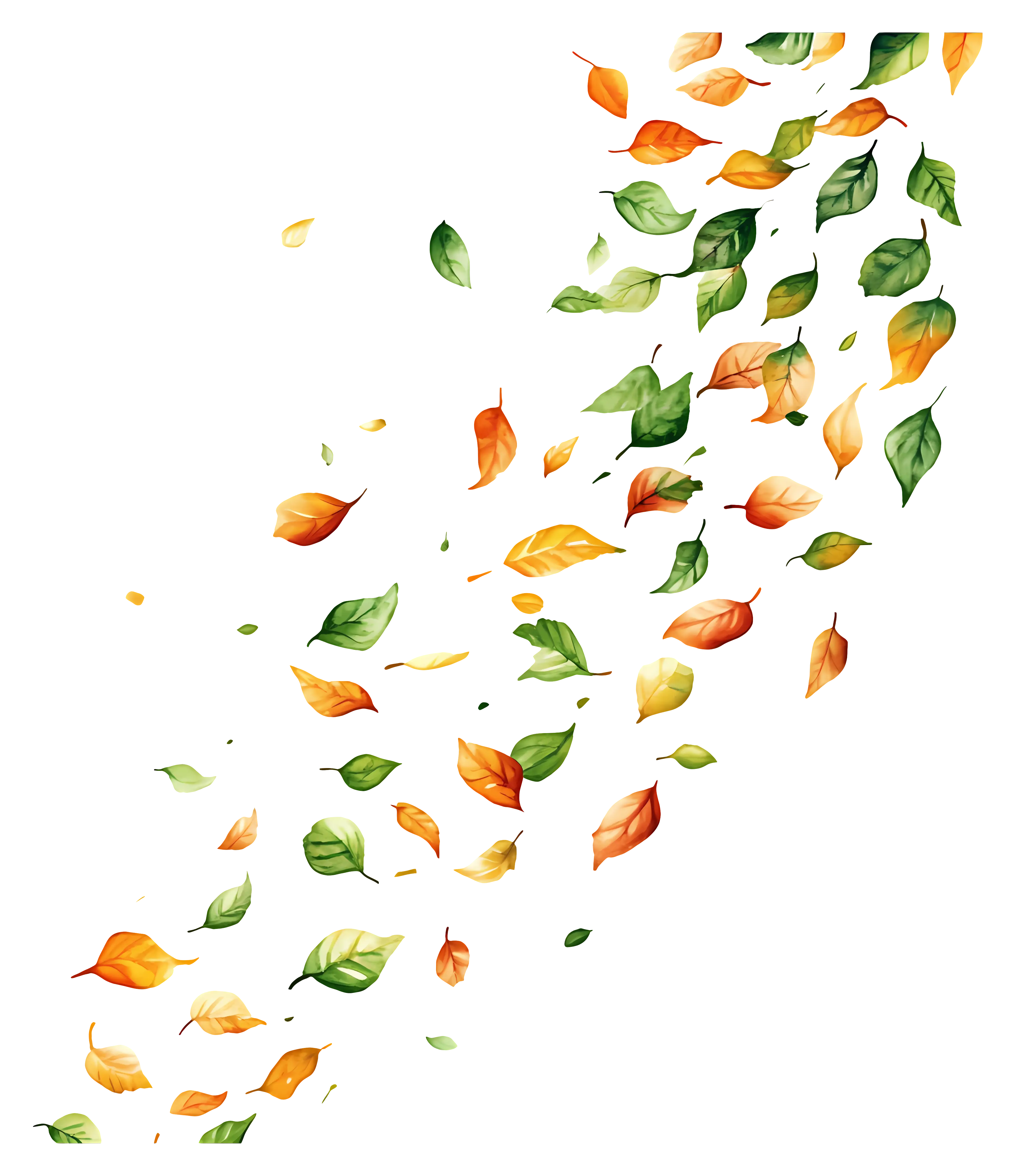 Colorful Falling Leaves Illustration for Autumn