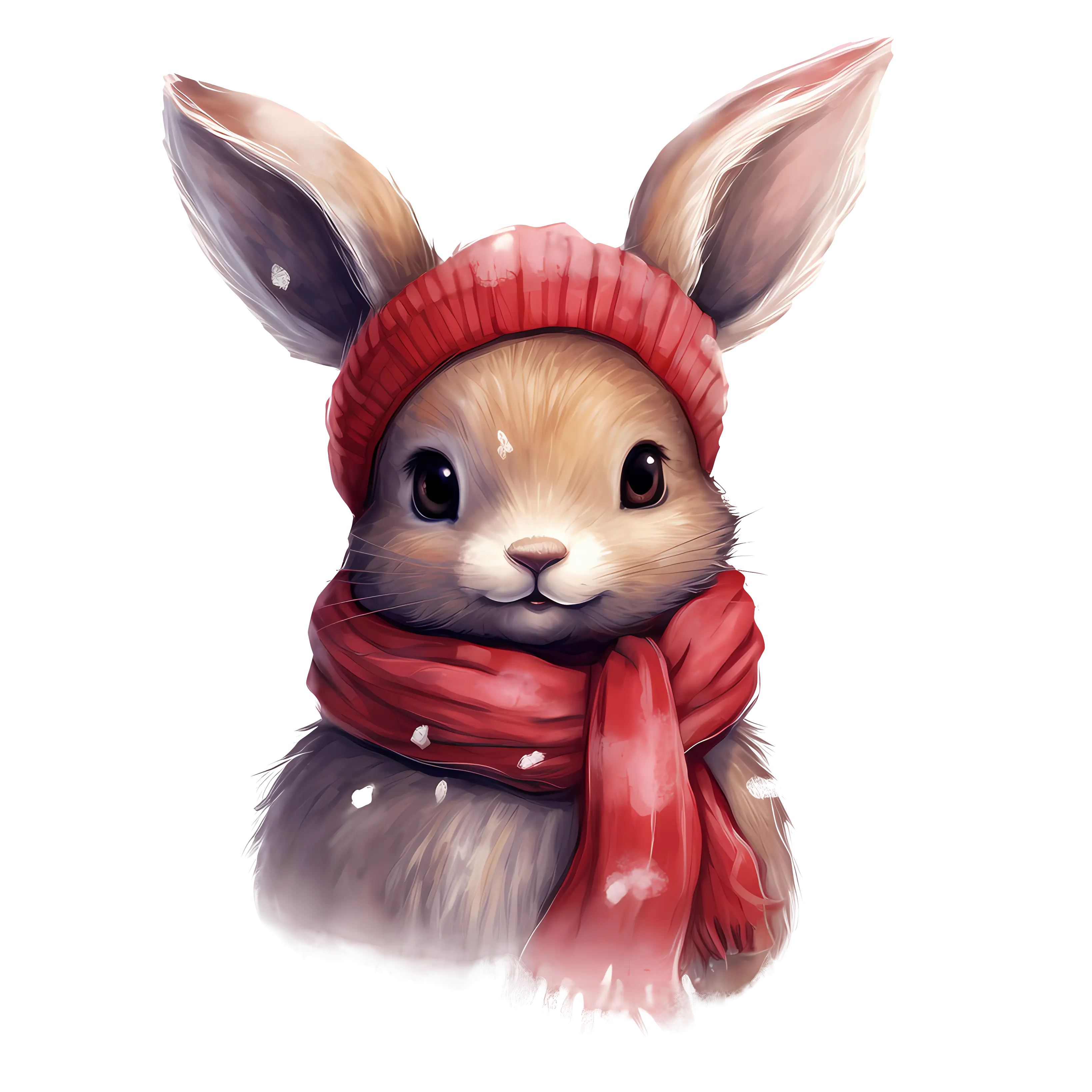 Cute Winter Bunny with Festive Scarf