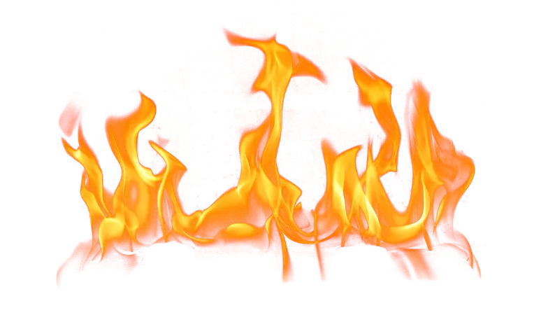 Flame Illustration with Bright Orange Glow