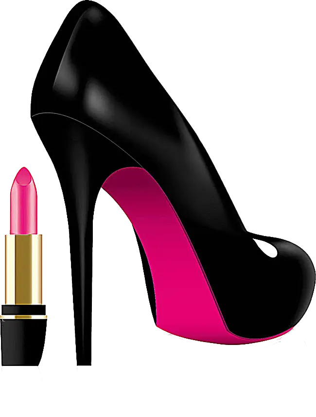 Glamorous High Heel Shoe with Lipstick