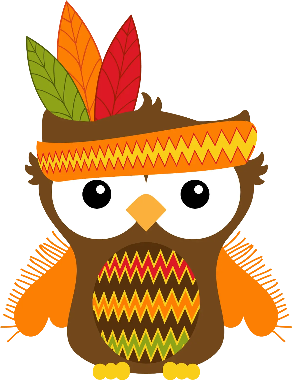 Colorful Cartoon Owl with Feathers