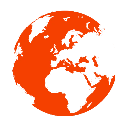 Red Silhouette World Map Graphic Design