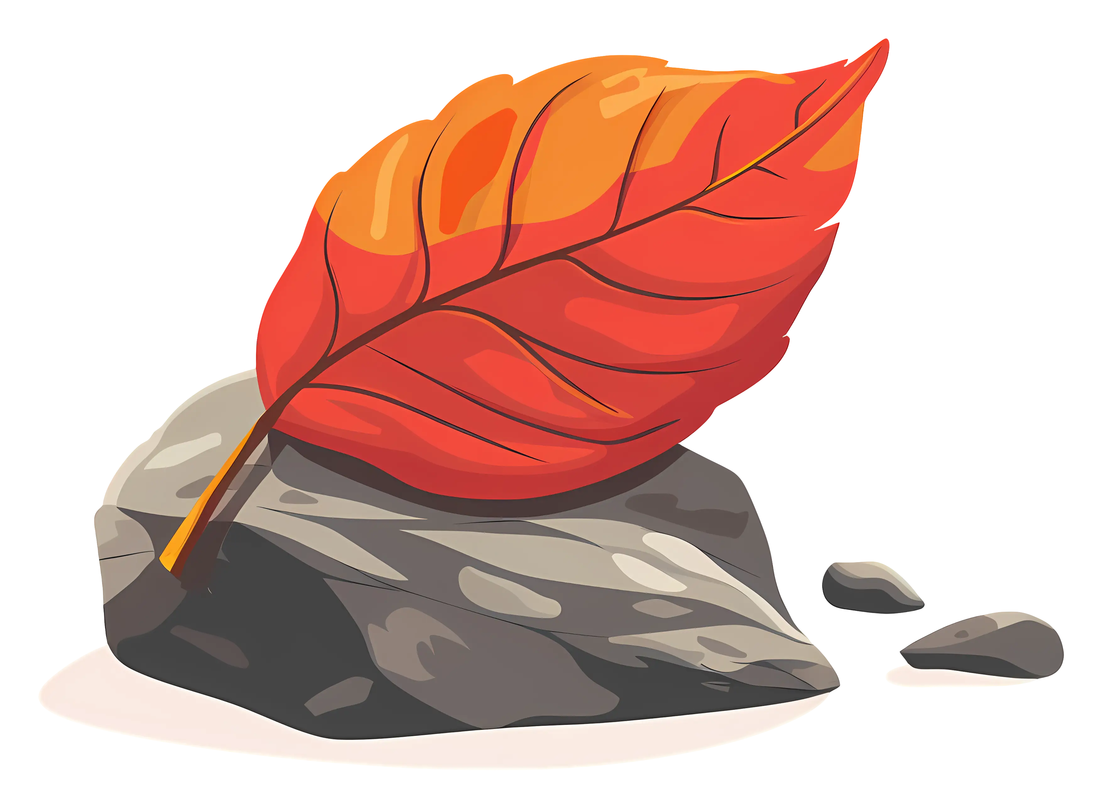 Red Leaf on Rock