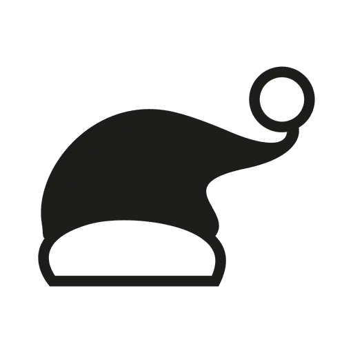 Black Silhouette of Santa Hat