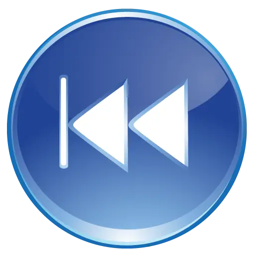 Blue Rewind Button Icon