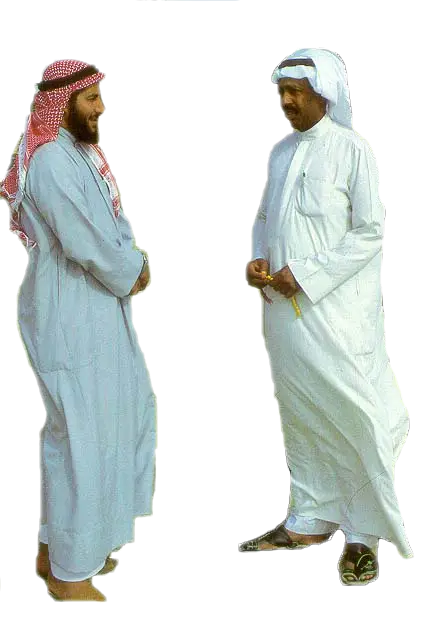 Men in Traditional Clothing Having a Conversation