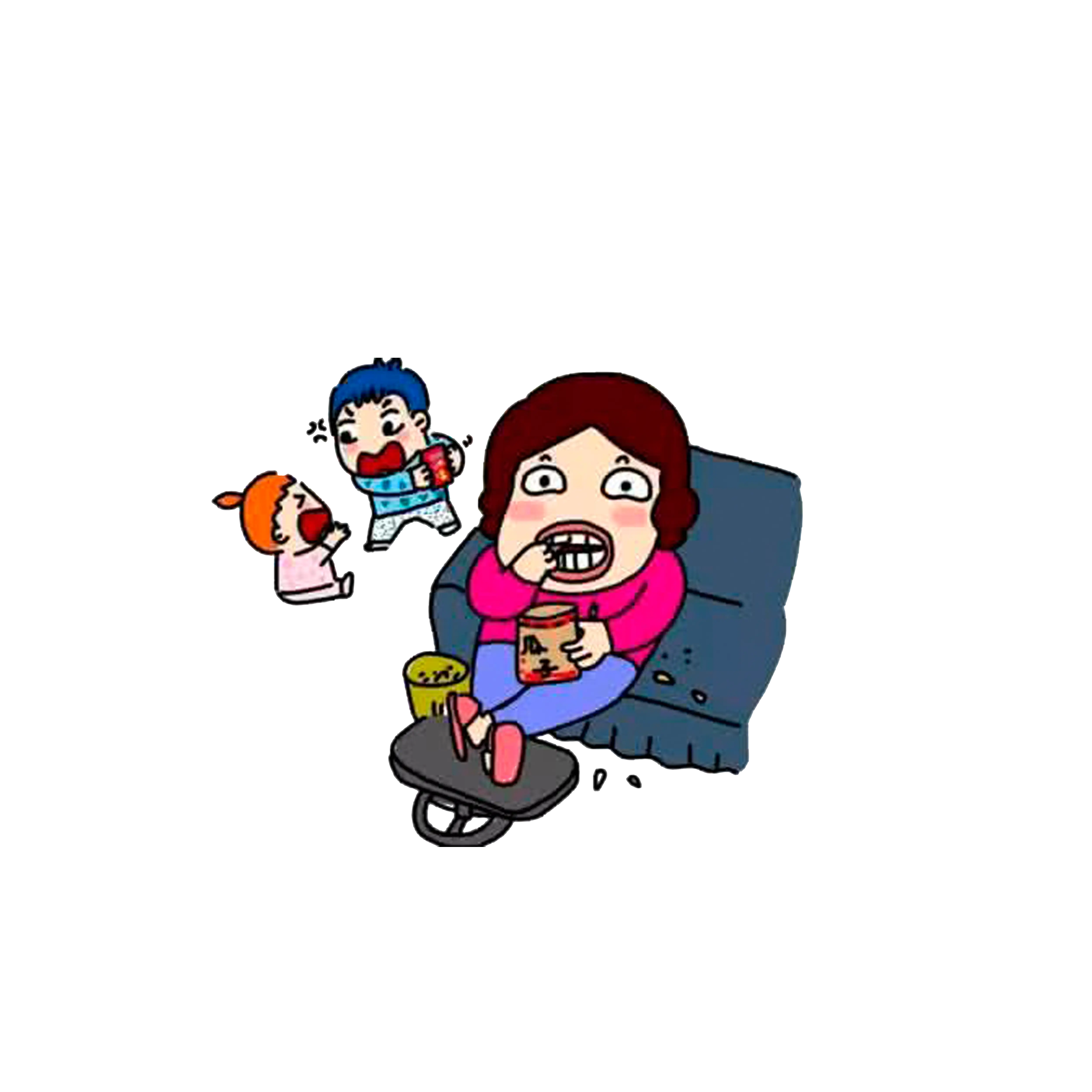 Cartoon Family Enjoying Time Together