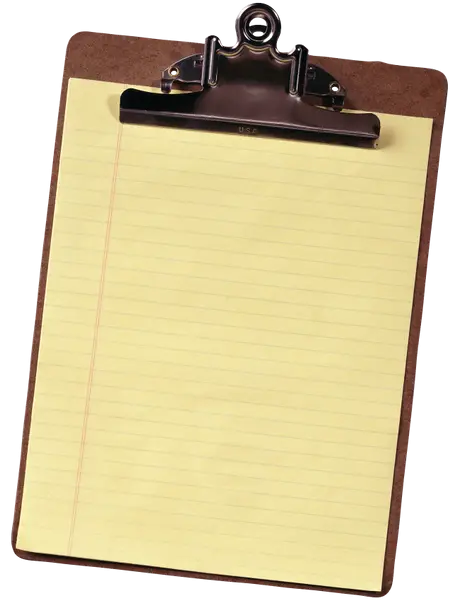 Clipboard with Yellow Lined Paper