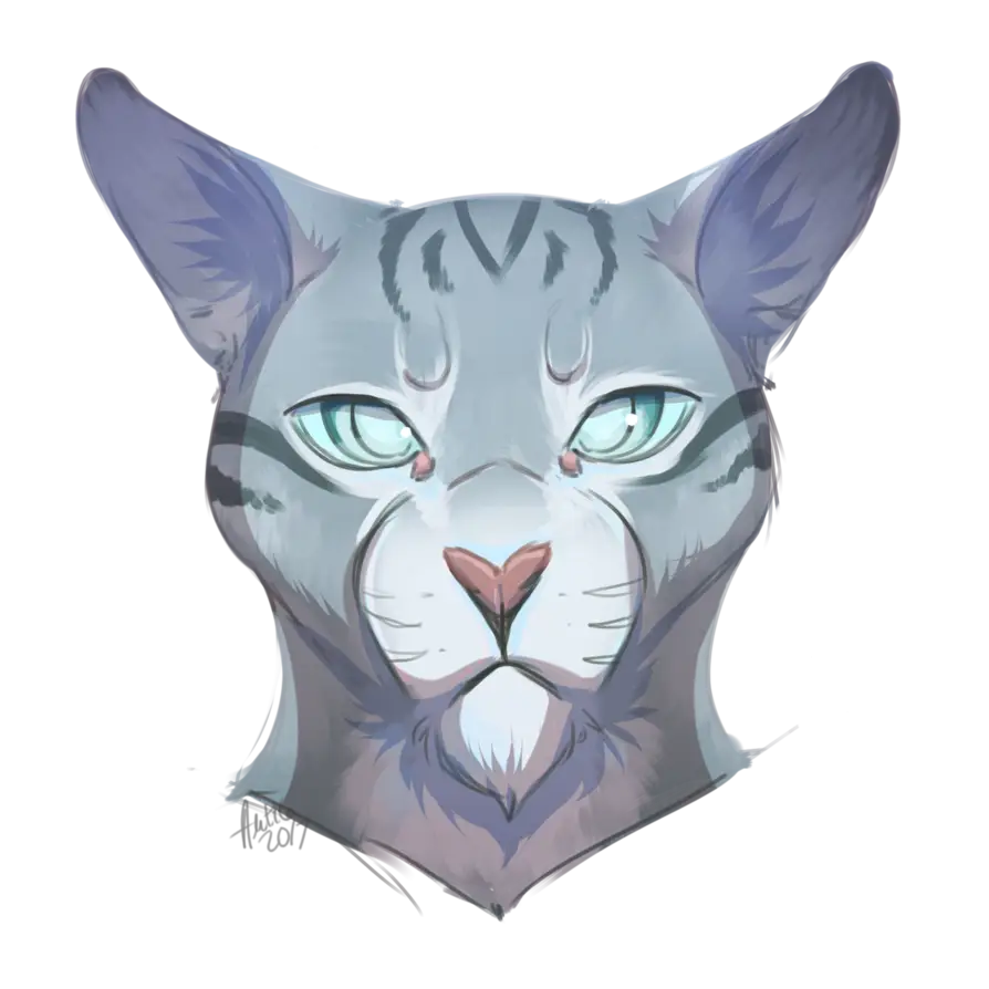 Digital Feline Illustration of a Gray Cat