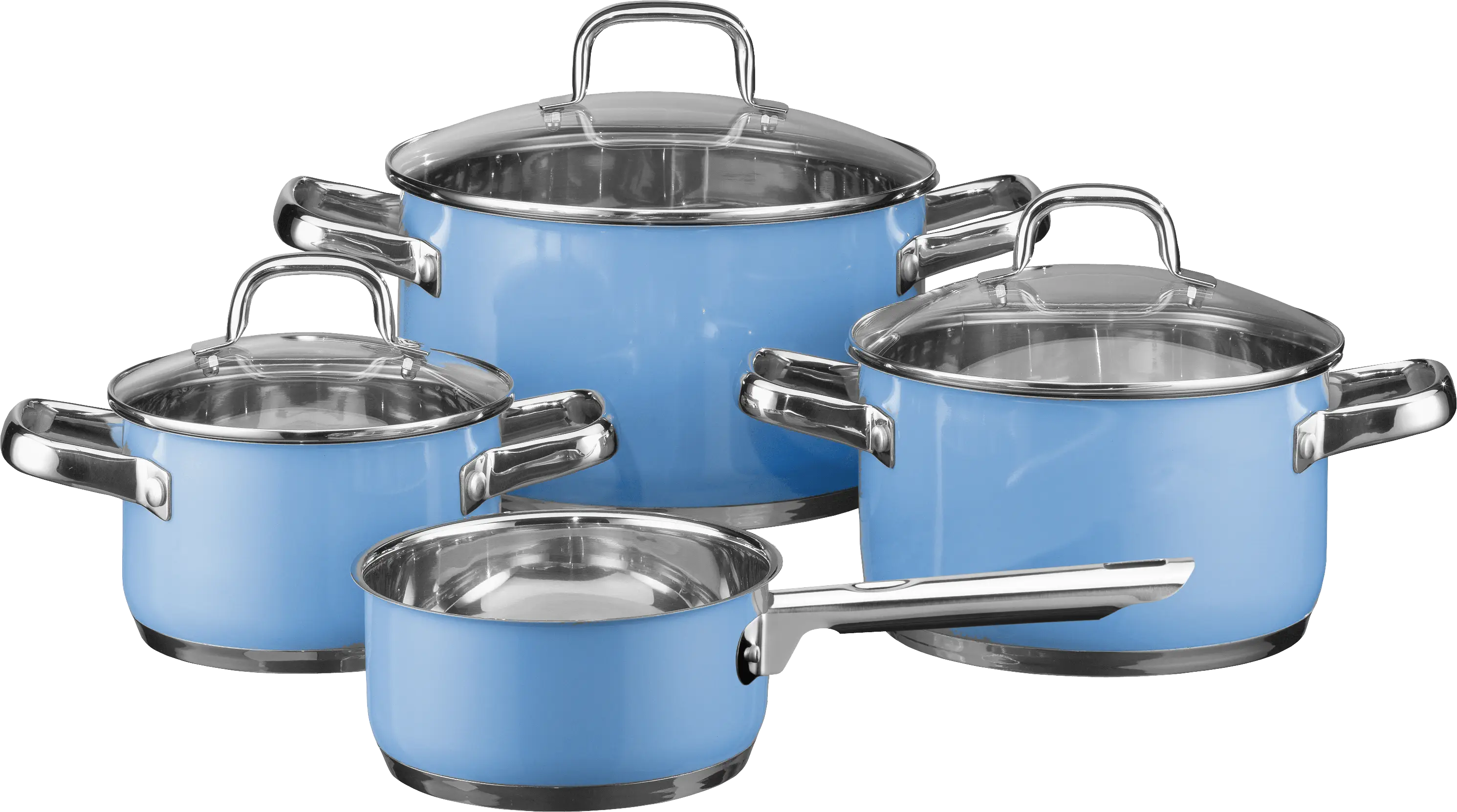 Blue Cookware Set with Lids