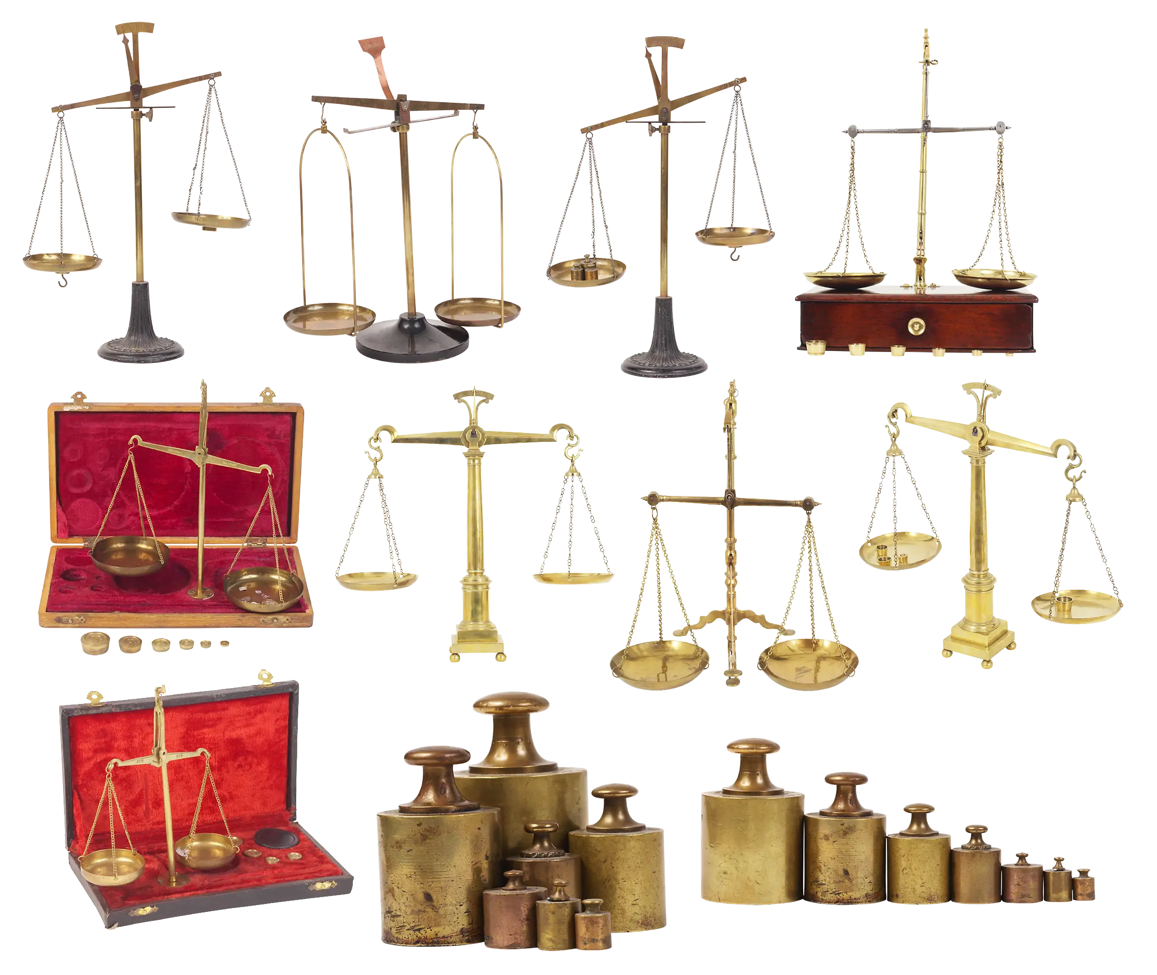 Collection of Antique Scales and Weights