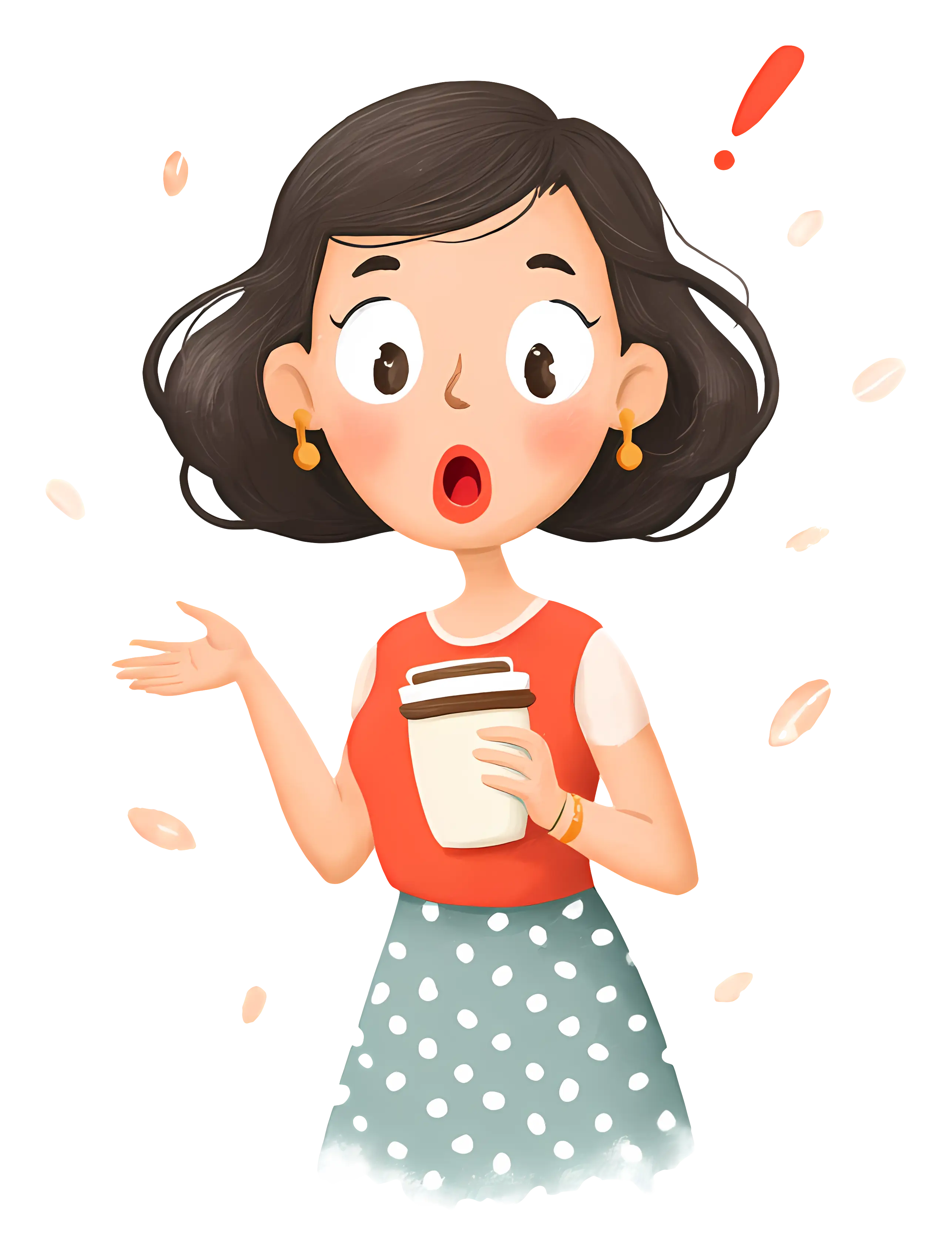 Surprised Woman with Coffee