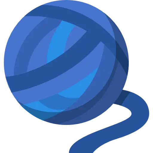 Blue Yarn Ball for Knitting and Crafts