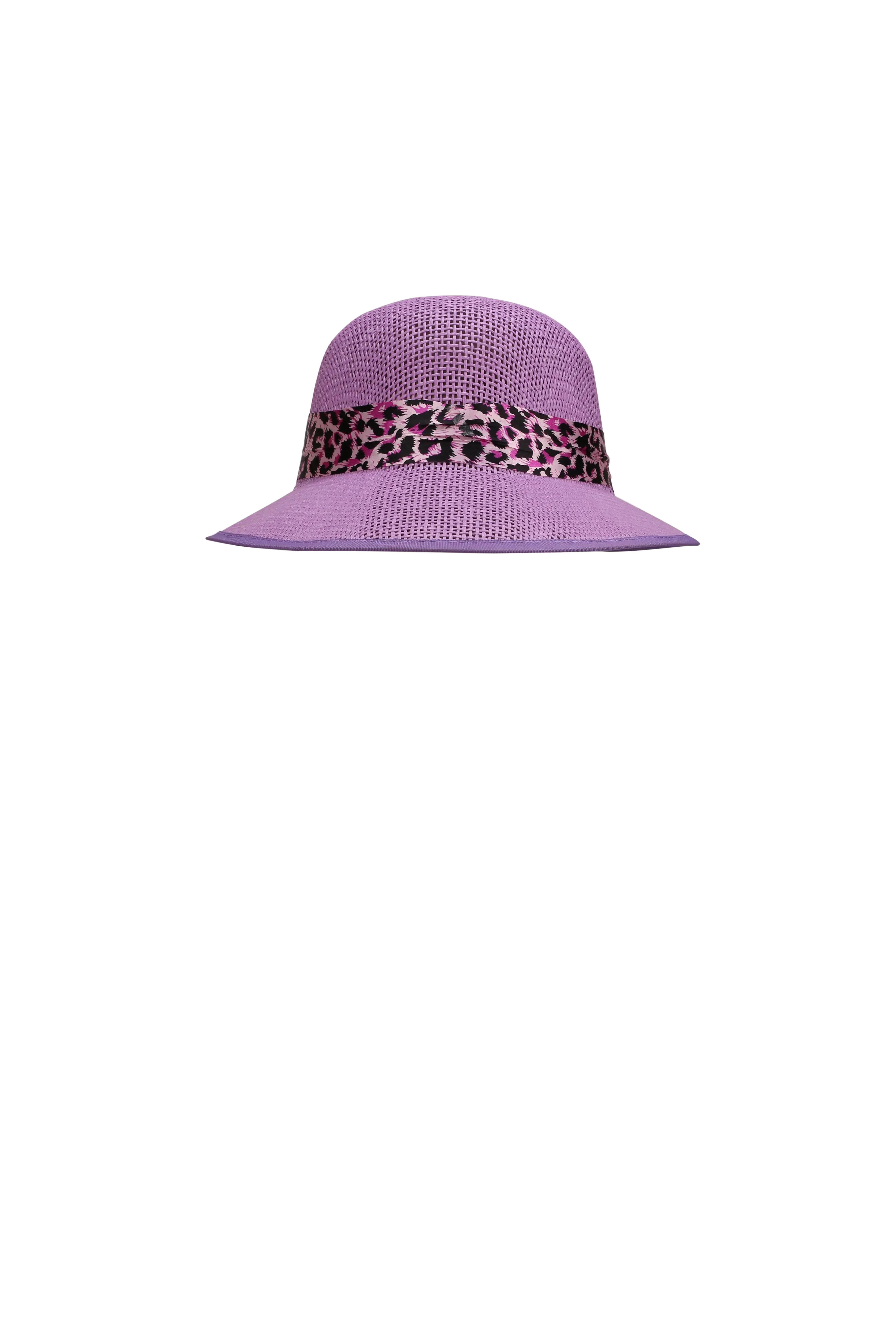 Purple Hat with Leopard Print Band
