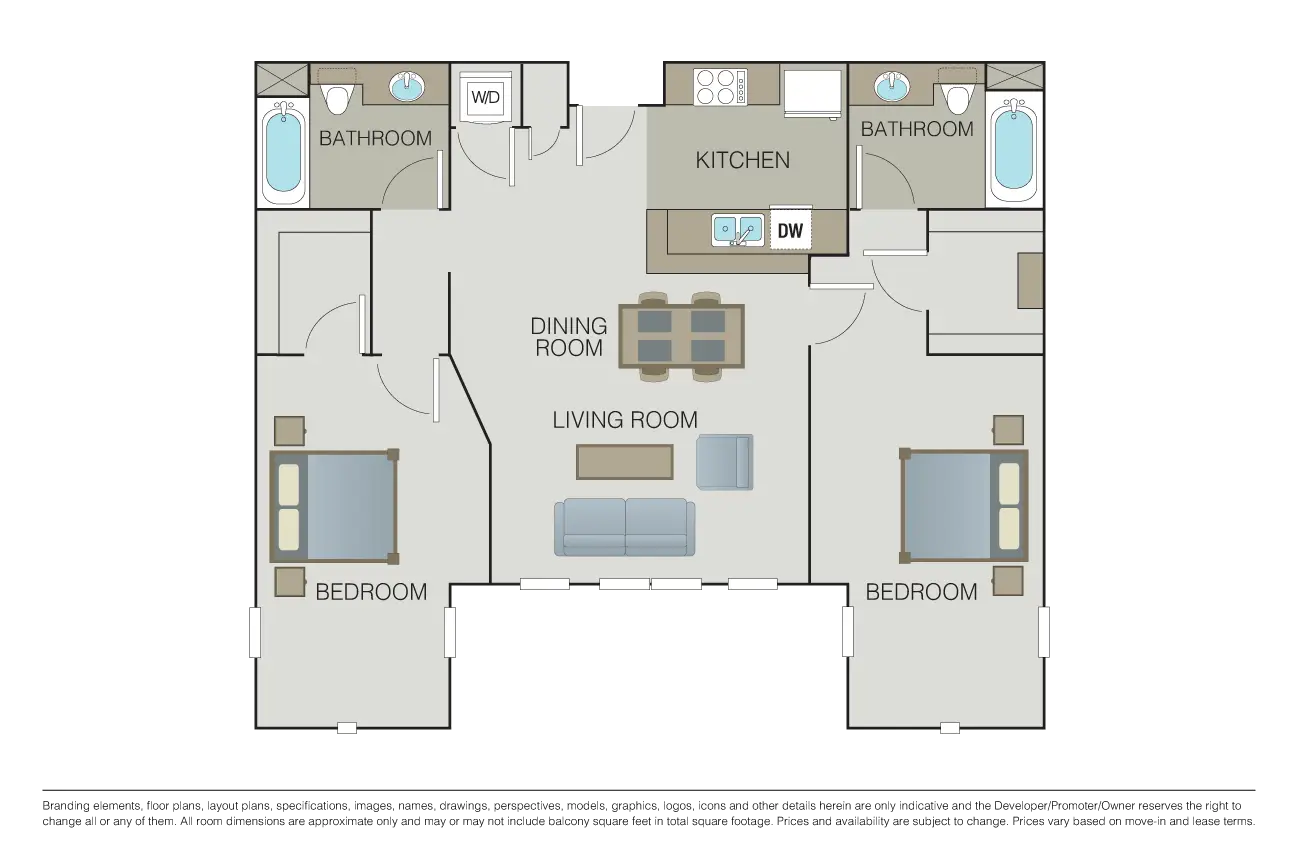 Apartment Floor Plan with Living Space Layout