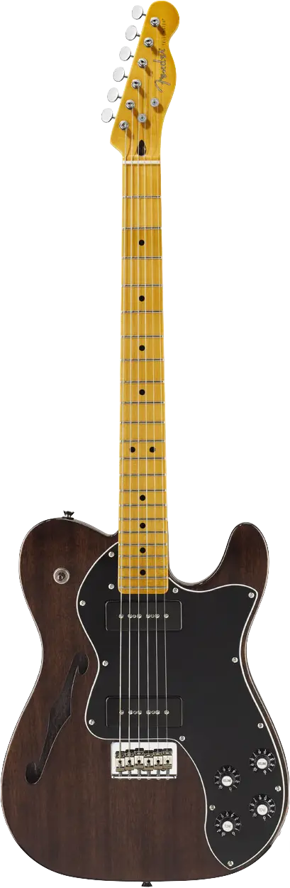Wooden Electric Guitar with Black Details