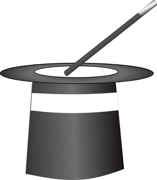 Magician&#039;s Hat and Wand Illustration for Magic Performances