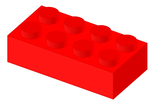 Bright Red Lego Brick for Creative Play