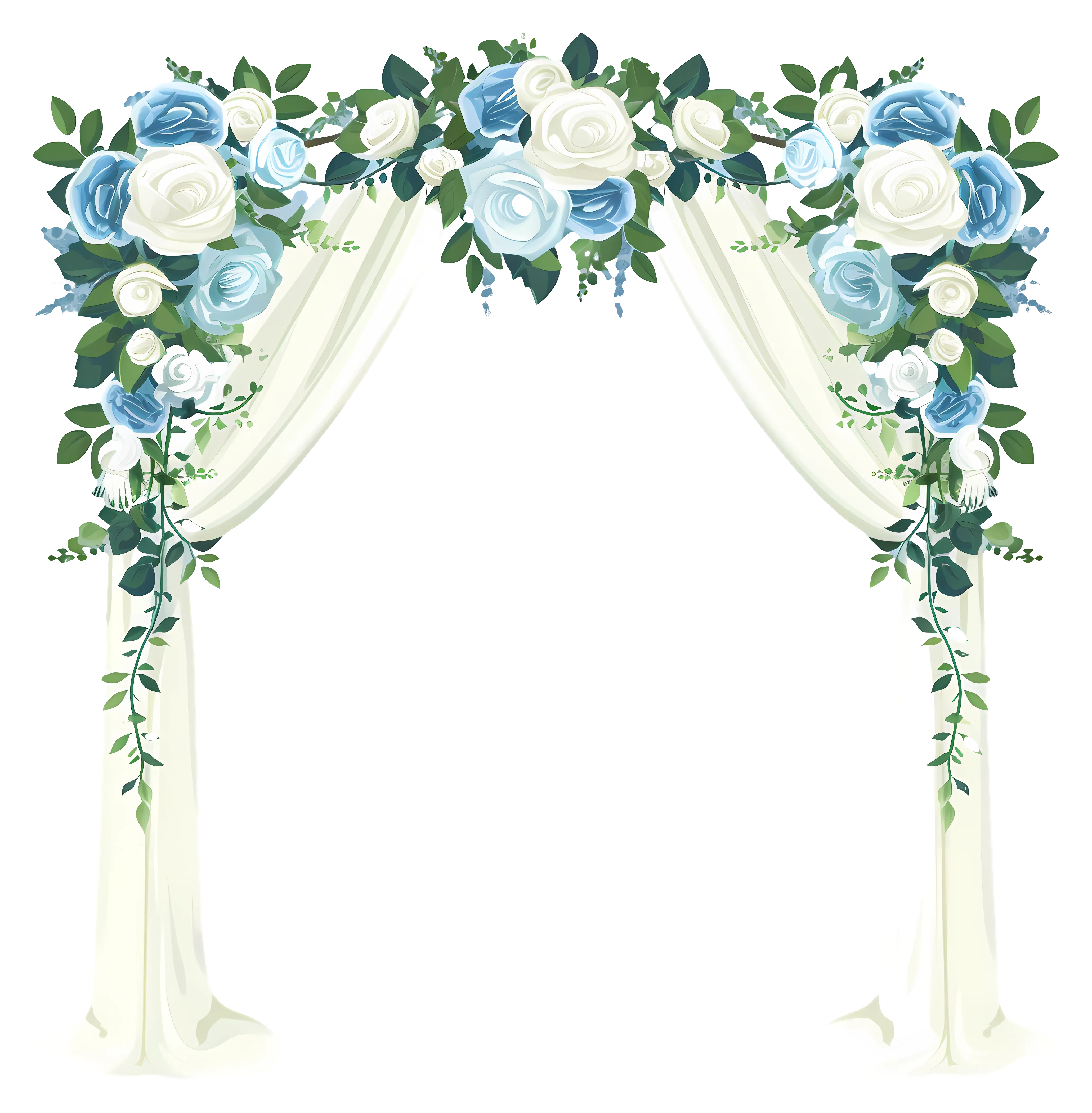 Elegant Flower-Adorned Wedding Arch