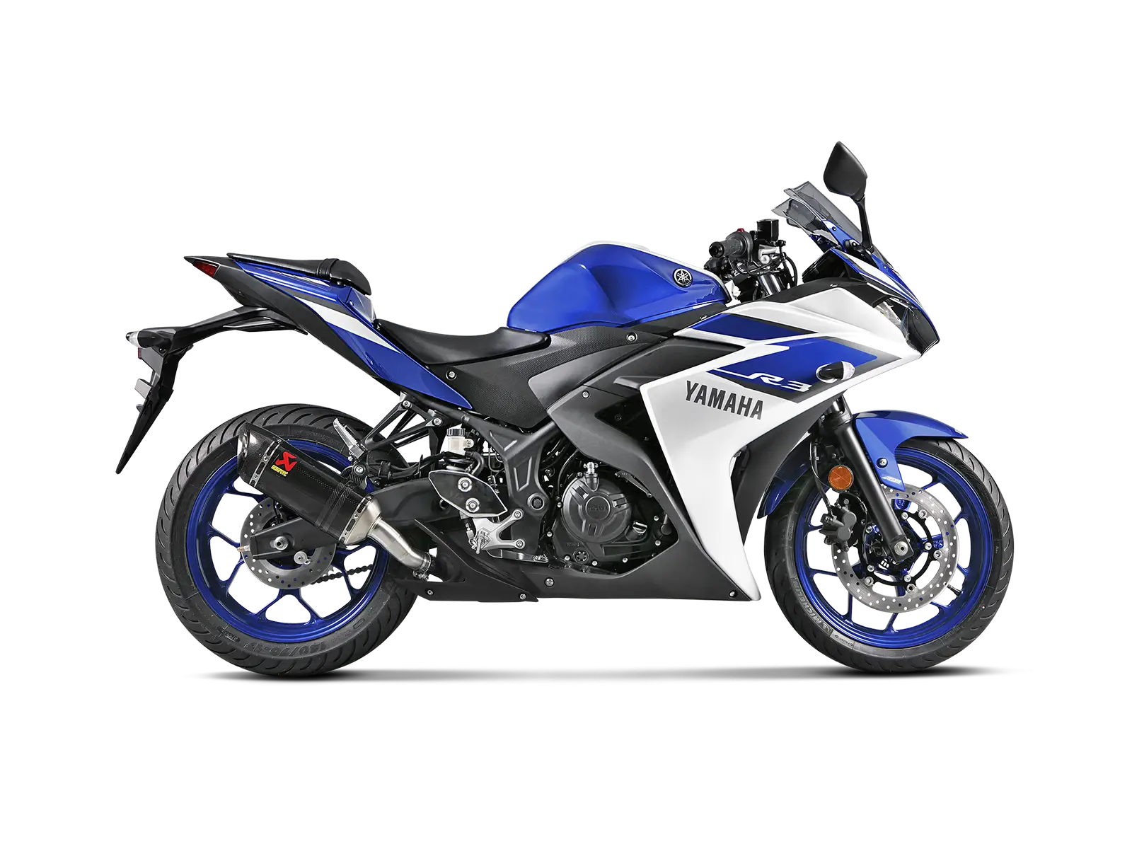 Blue and White Sport Motorcycle Design